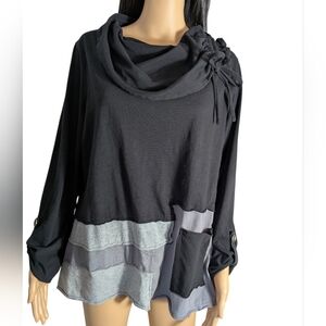 Neon Buddha Black & Gray Cowl Neck